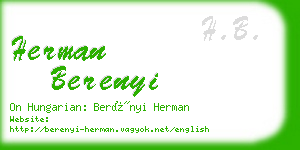 herman berenyi business card